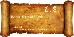Bass Richárd névjegykártya